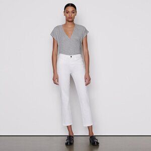NWT New $228 Frame Le High High-Rise Straight Leg Jeans In Blanc Size 23